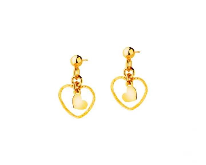 Złote kolczyki - serca
