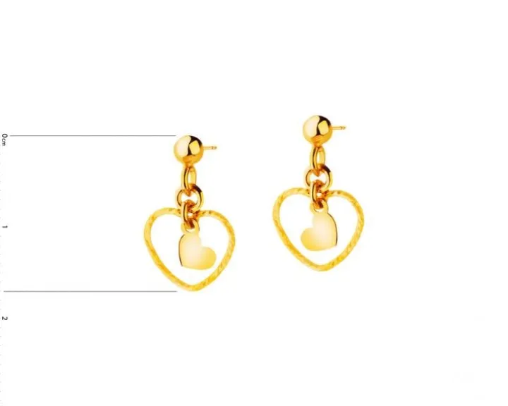 Złote kolczyki - serca