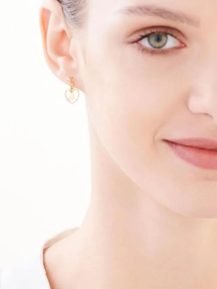 Złote kolczyki - serca