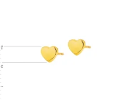 Złote kolczyki - serca