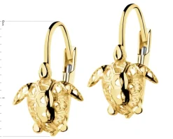 Złote kolczyki - żółwie