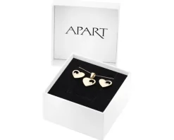 Złote kolczyki i zawieszka - komplet - serca