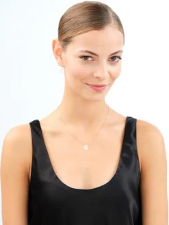 Złote kolczyki i zawieszka z kryształami syntetycznymi - komplet