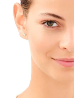 Złote kolczyki i zawieszka - komplet - serca