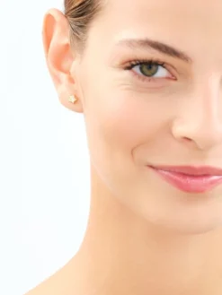 Złote kolczyki i zawieszka z cyrkoniami - komplet - gwiazdy