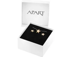 Złote kolczyki i zawieszka - komplet - gwiazdy