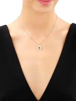 Złote kolczyki i zawieszka z kryształami syntetycznymi - komplet