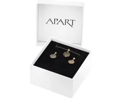 Złote kolczyki i zawieszka - komplet - drzewa