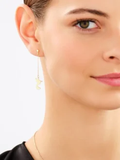 Złote kolczyki i zawieszka - komplet - kolibry