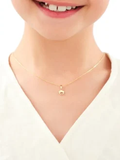 Złote kolczyki i zawieszka - komplet - kwiaty