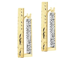 Złote kolczyki, szkło szlifowane