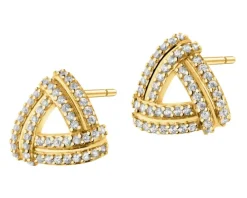 Złote kolczyki z cyrkoniami