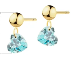 Złote kolczyki z cyrkoniami - serca