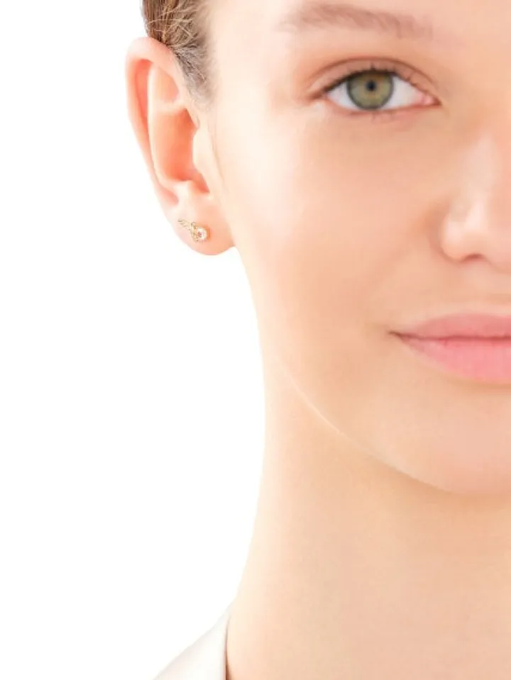 Złote kolczyki z cyrkoniami - kolibry