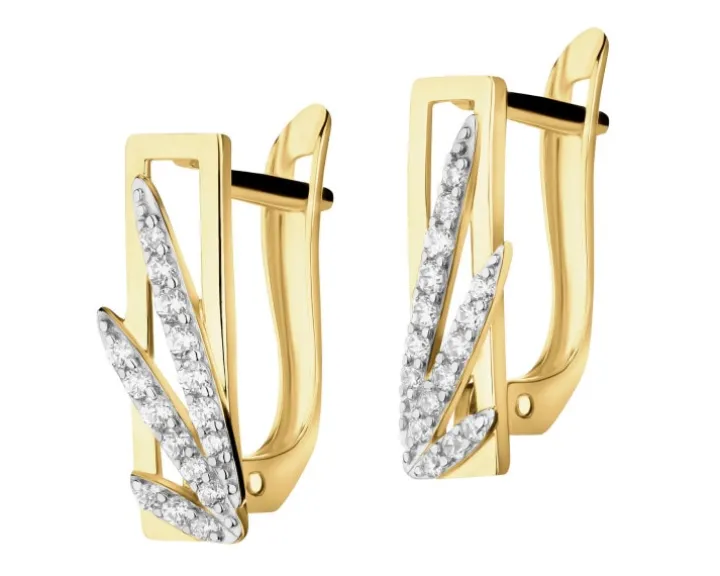 Złote kolczyki z cyrkoniami