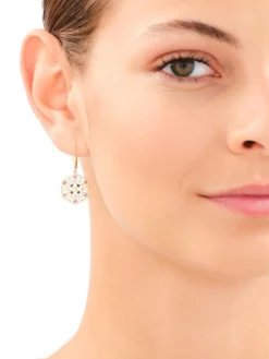 Złote kolczyki z cyrkoniami - rozety