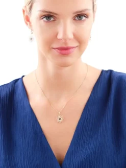 Złote kolczyki z cyrkoniami - rozety