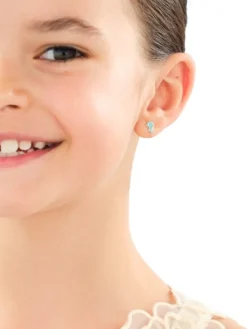 Złote kolczyki z emalią - koniki morskie