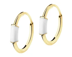 Złote kolczyki z emalią - koła