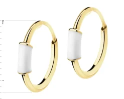 Złote kolczyki z emalią - koła