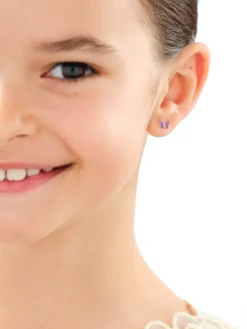 Złote kolczyki z emalią - motyle