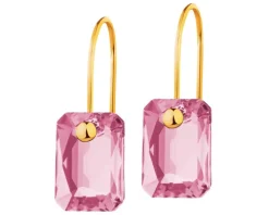 Złote kolczyki z kryształami syntetycznymi