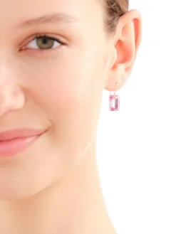 Złote kolczyki z kryształami syntetycznymi