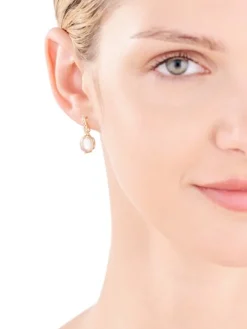 Złote kolczyki z kwarcami