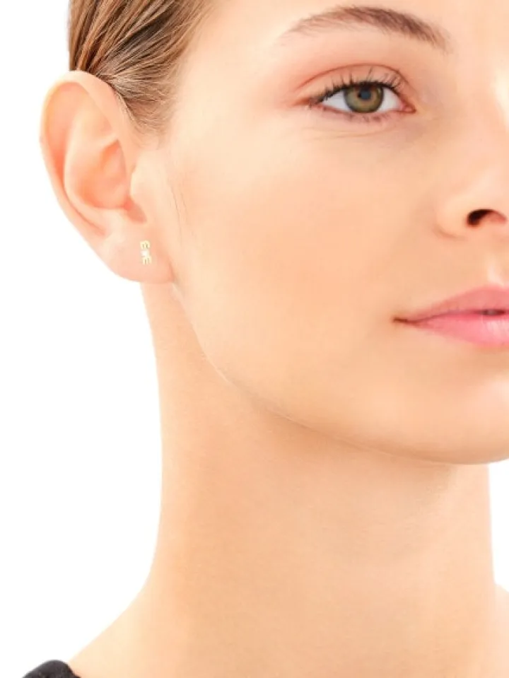 Złote kolczyki z perłami - mama