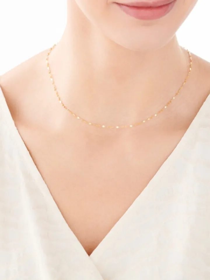 Złoty łańcuszek - skręcone blaszki