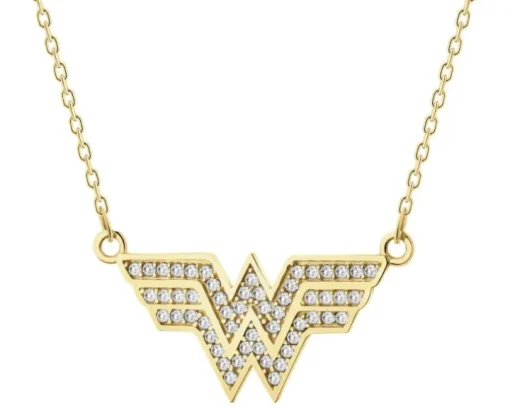 Złoty naszyjnik z cyrkoniami - DC, Wonder Woman, Warner Bros. Discovery