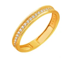 Złoty pierścionek z cyrkoniami
