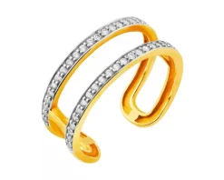 Złoty pierścionek z cyrkoniami