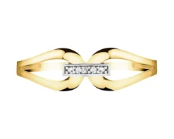 Złoty pierścionek z cyrkoniami